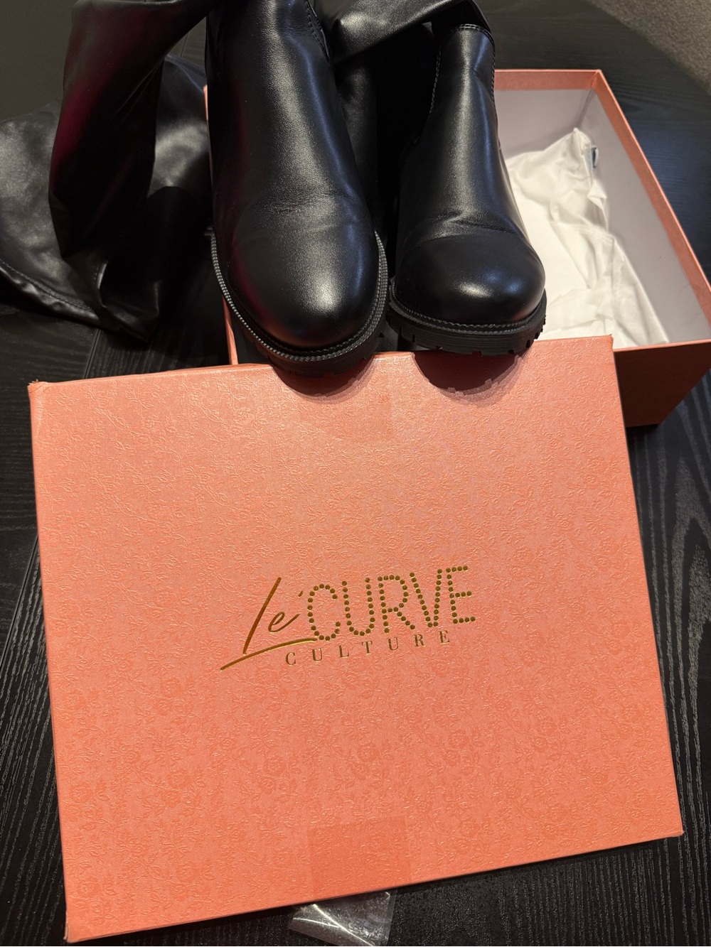 Black Leather Women's Knee Boots